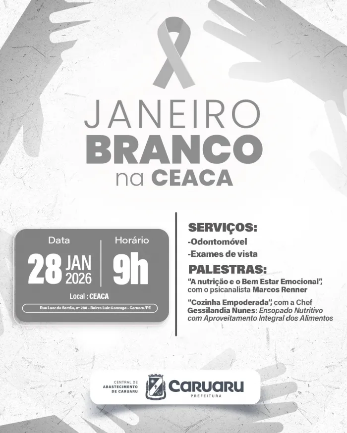 Ceaca Realiza Ação de Saúde e Bem-Estar para Conscientização no Janeiro Branco Ceaca Realiza Ação de Saúde e Bem-Estar para Conscientização no Janeiro Branco