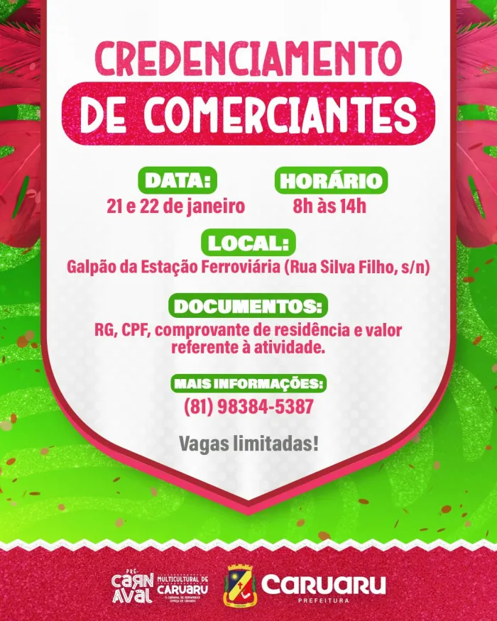 Pré-Carnaval Multicultural 2026: Datas e Regras para Credenciamento de Comerciantes Pré-Carnaval Multicultural 2026: Datas e Regras para Credenciamento de Comerciantes