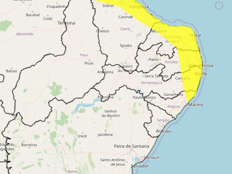 Chuvas intensas no interior de Pernambuco: Inmet alerta 20 cidades