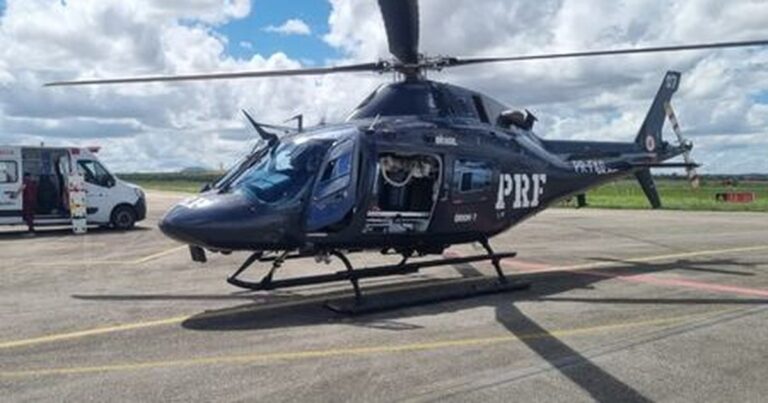 Menino de 3 Anos é Transferido de Helicóptero da PRF para Hospital em Recife
