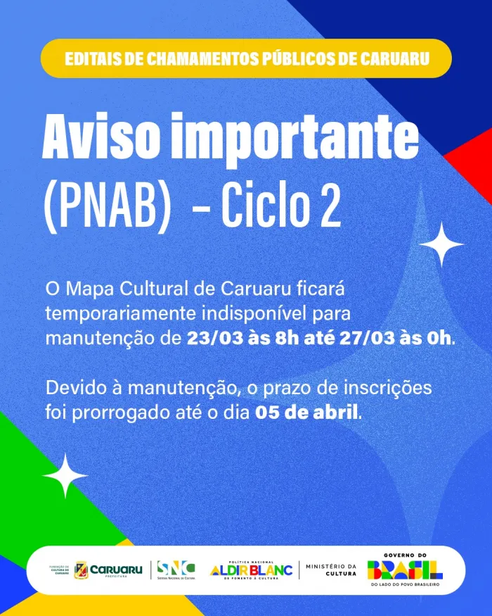 Prazos dos Editais da PNAB em Caruaru São Prorrogados para 2026 Prazos dos Editais da PNAB em Caruaru São Prorrogados para 2026