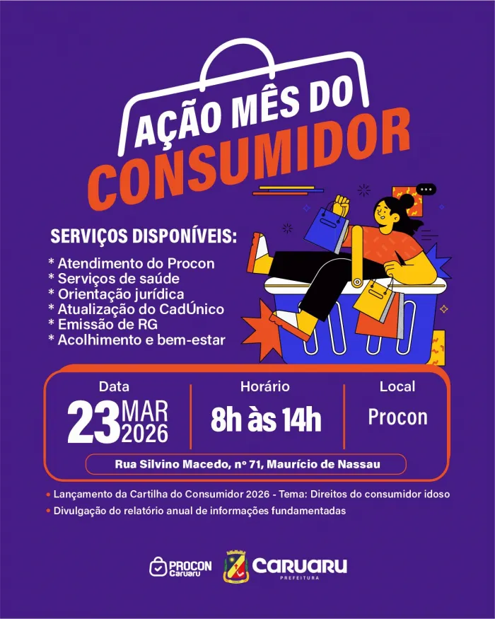 Procon Caruaru Oferece Serviços Gratuitos em Comemoração ao Mês do Consumidor Procon Caruaru Oferece Serviços Gratuitos em Comemoração ao Mês do Consumidor