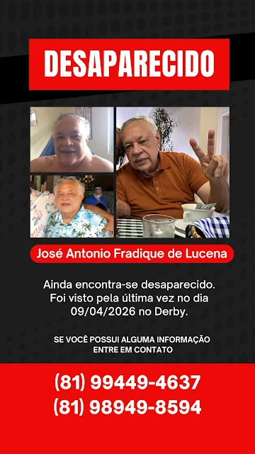 Desaparecimento de José Antonio Fradique Mobiliza o Recife e Além Desaparecimento de José Antonio Fradique Mobiliza o Recife e Além