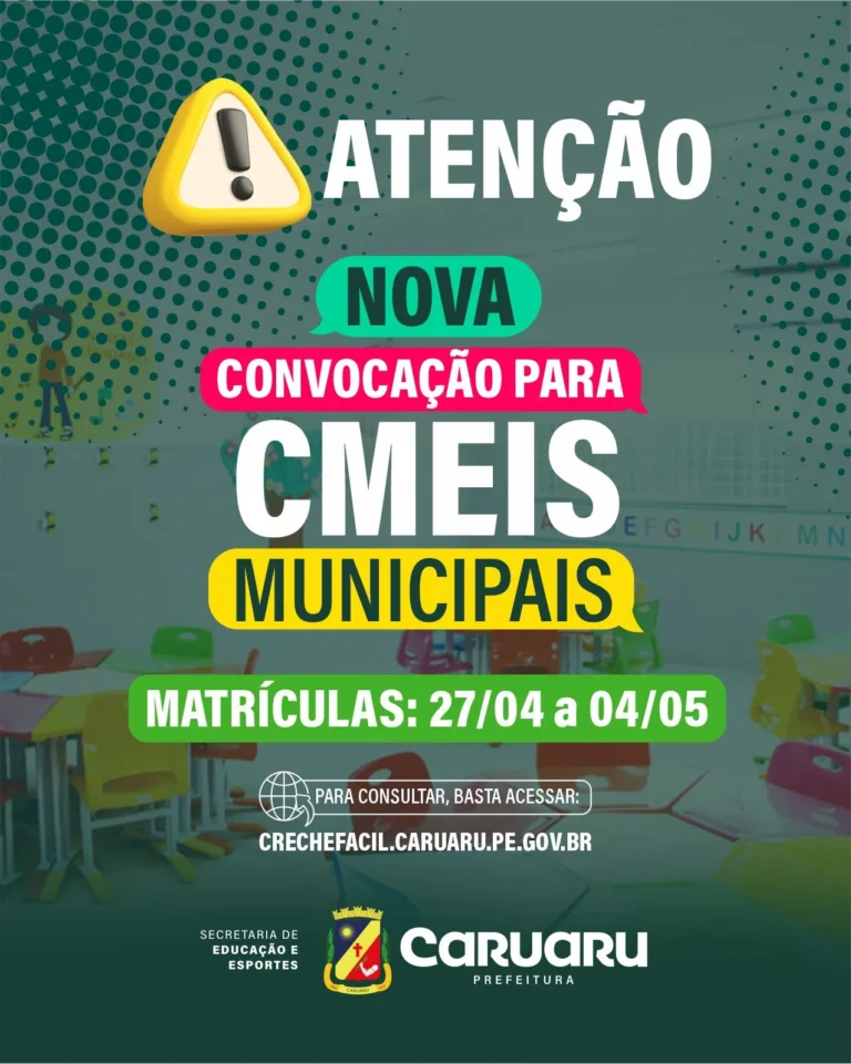 Educação Infantil em Caruaru: Novo Chamado para Matrículas nos CMEIs
