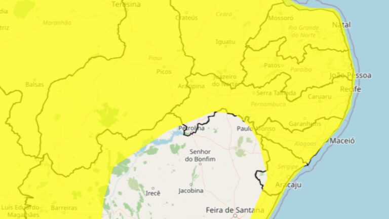 Inmet Emite Alerta Amarelo para Chuvas em Cidades de Pernambuco