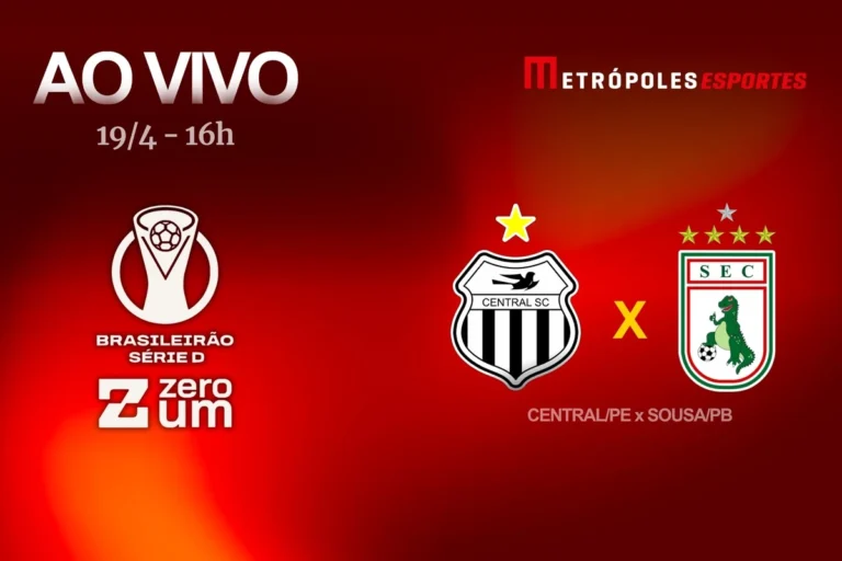 Série D ZeroUm: Metrópoles Transmite Confronto entre Central-PE e Sousa-PB ao Vivo