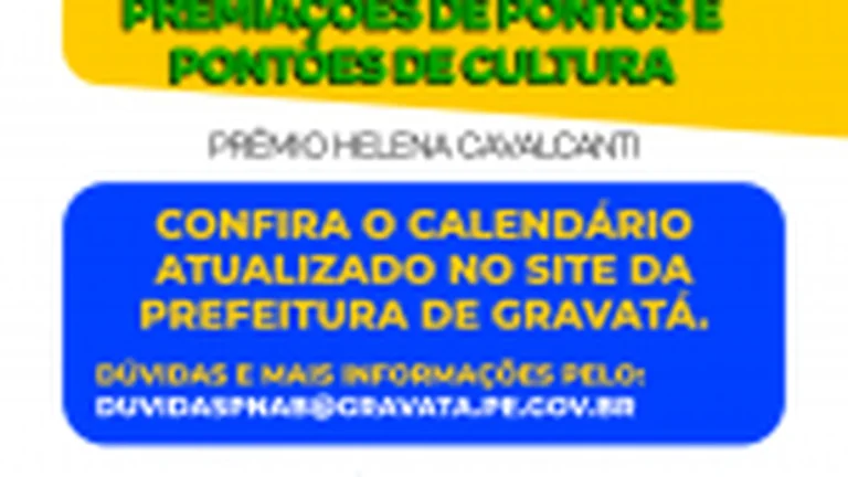 Prefeitura de Gravatá anuncia novo cronograma do Edital 002/2026 para Pontos e Pontões de Cultura