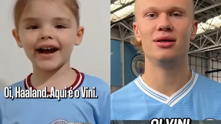 Haaland envia mensagem inspiradora para sósia mirim que enfrentava bullying por cabelo Haaland envia mensagem inspiradora para sósia mirim que enfrentava bullying por cabelo